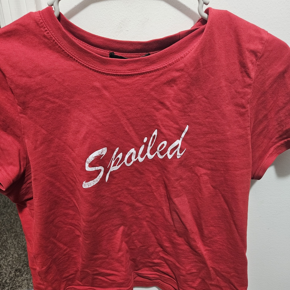 Forever 21 Red 'Spoiled' Crop Top